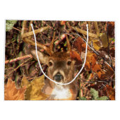 秋シーズンシーンホワイトテールディアー ラージペーパーバッグ (裏面)