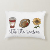 秋シーズンスクリプトコーヒーサッカーの花 アクセントクッション (裏面)