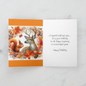 秋シーズンディアーと離れ誕生日グリーティングカード カード (内部)