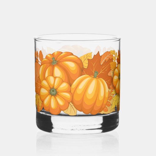 秋シーズンハロウィンカボンプキンパターン ウイスキーグラス (正面)