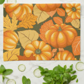 秋シーズンハロウィンカボンプキンパターン キッチンタオル (折り畳み)