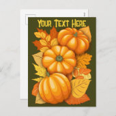 秋シーズンハロウィンカボンプキンパターン シーズンポストカード (正面/裏面)