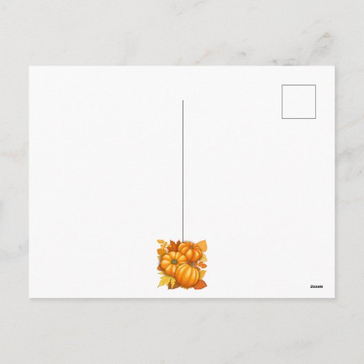 秋シーズンハロウィンカボンプキンパターン シーズンポストカード (裏面)