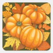 秋シーズンハロウィンカボンプキンパターン スクエアシール (正面)