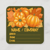 秋シーズンハロウィンカボンプキンパターン スクエア名刺 (正面)