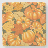 秋シーズンハロウィンカボンプキンパターン ストーンコースター (正面)