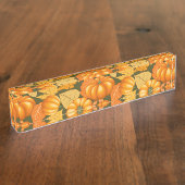 秋シーズンハロウィンカボンプキンパターン デスクネームプレート (側面)