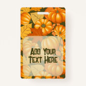 秋シーズンハロウィンカボンプキンパターン バッジ (裏面)