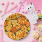 秋シーズンハロウィンカボンプキンパターン ペーパープレート (パーティー)