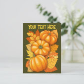 秋シーズンハロウィンカボンプキンパターン ポストカード (スタンド正面)