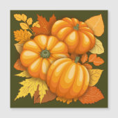 秋シーズンハロウィンカボンプキンパターン マグネット招待状 (正面)