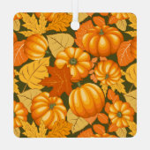 秋シーズンハロウィンカボンプキンパターン メタルオーナメント (裏面)