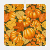 秋シーズンハロウィンカボンプキンパターン メタルオーナメント (正面)