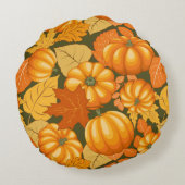 秋シーズンハロウィンカボンプキンパターン ラウンドクッション (裏面)