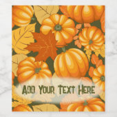 秋シーズンハロウィンカボンプキンパターン ワインラベル (シングルラベル)