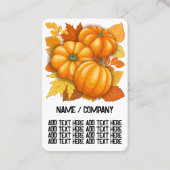 秋シーズンハロウィンカボンプキンパターン 名刺 (正面)