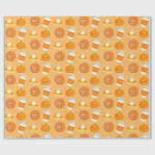 秋シーズンパンプキントリート ラッピングペーパー (フラット)