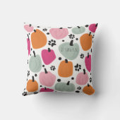 秋シーズンパンプキンドッグキャットパステルハンドドロー クッション (裏面)