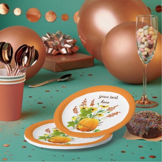 秋シーズンパンプキンパーティー ペーパープレート (複数)