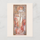 秋シーズンファッションイラストレーションアルフォンスミュシャ ポストカード (正面)