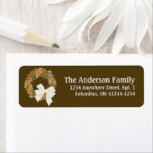 秋シーズンリースデザイン3差出人住所ラベル ラベル (インサイチュ)