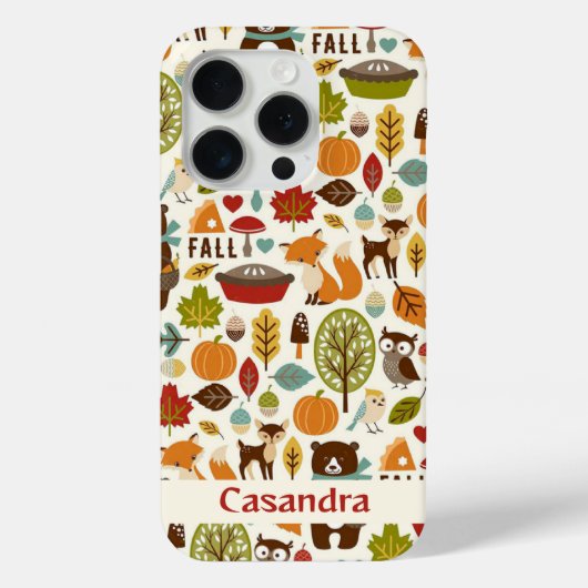 秋シーズン動物ウッドランドパターンカスタム Case-Mate iPhoneケース (裏面)