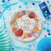 秋シーズン家族の信仰秋ハーベスト葉アート ペーパープレート (パーティー)