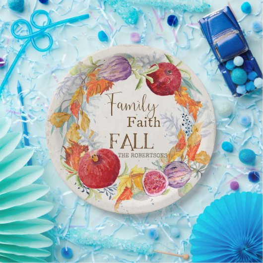 秋シーズン家族の信仰秋ハーベスト葉アート ペーパープレート (パーティー)