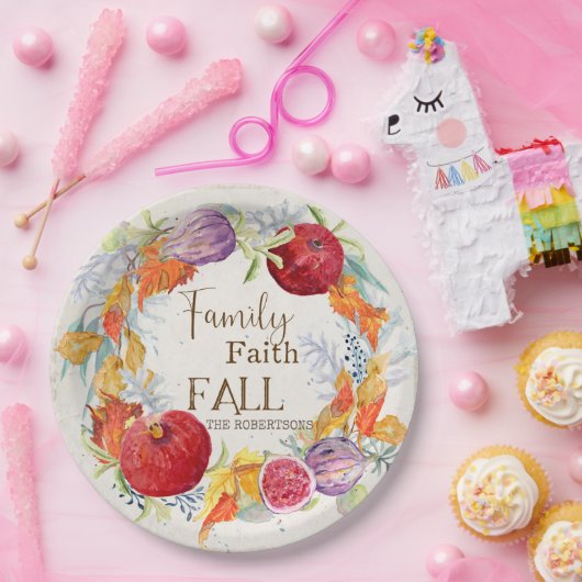 秋シーズン家族の信仰秋ハーベスト葉アート ペーパープレート (パーティー)