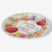 秋シーズン家族の信仰秋ハーベスト葉アート ペーパープレート (アングル)