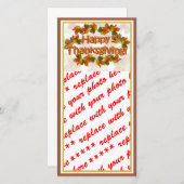 秋シーズン最高のズハッピー感謝祭文字 シーズンカード (正面/裏面)