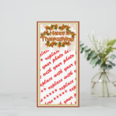 秋シーズン最高のズハッピー感謝祭文字 シーズンカード (スタンド正面)