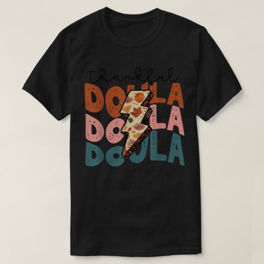秋シーズン秋の感謝祭Doula感謝祭GIF Tシャツ (デザイン正面)