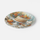 秋シーズン誕生日ティーパーティー ペーパープレート (アングル)