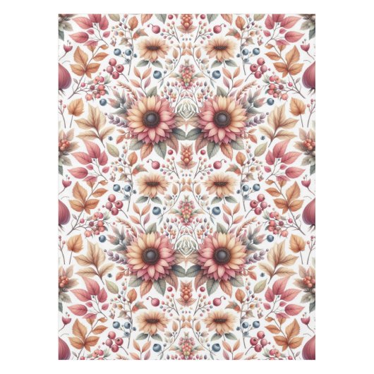 秋シーズン離れフローラとベリー テーブルクロス (正面)