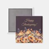 秋シーズン – 水彩秋花 – 紫 マグネット (正面/裏面)