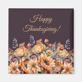 秋シーズン – 水彩秋花 – 紫 マグネット