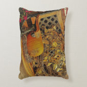 秋シーン – カボチャとビタースウィートつる植物オンベンチ アクセントクッション (正面(垂直))