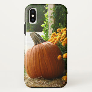 秋シーン – 黄色のオレンジ色のタムを持つカボチャ iPhone X ケース