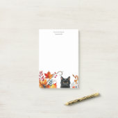 秋シー離れンズ黒猫パーソナライズされた ポストイット (デスク上)