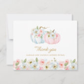 秋ジェンダーがカボチャのサンキューカードを明かす サンキューカード (正面)