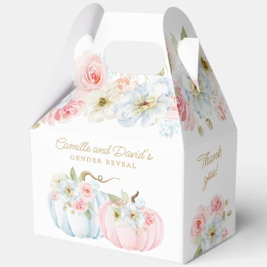 秋ジェンダーがカボチャの赤ちゃんシャワーを明らかにする フェイバーボックス (正面)