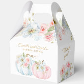 秋ジェンダーがカボチャの赤ちゃんシャワーを明らかにする フェイバーボックス (裏面)