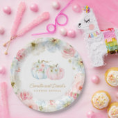 秋ジェンダーがピンクとブルーのカボチャを明らかにする ペーパープレート (パーティー)