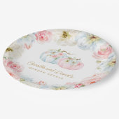 秋ジェンダーがピンクとブルーのカボチャを明らかにする ペーパープレート (アングル)