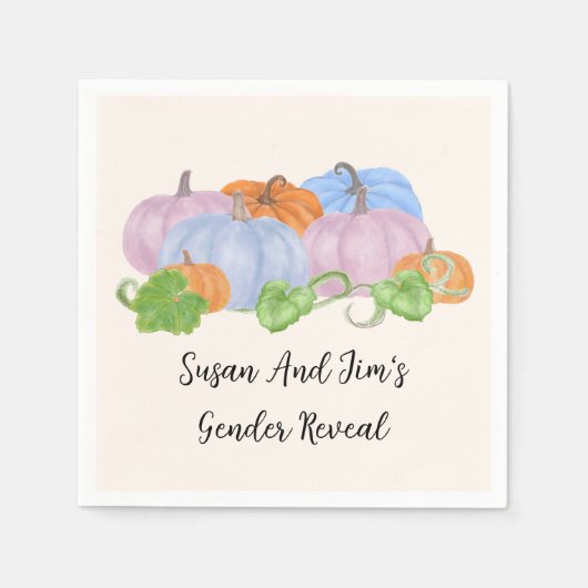 秋ジェンダーリビールリトルカボチャテーマナプキンス スタンダードカクテルナプキン (正面)