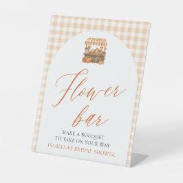 秋ジンガムフレッシュオフザマーケットフラワーバー 台座サイン