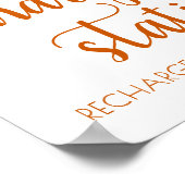 秋スクリプト |オレンジ色の充電ステーションの看板 ポスター (角)