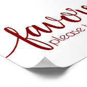 秋スクリプト |秋の燃えたオレンジ色のお気に入りテーブルサイン ポスター (角)