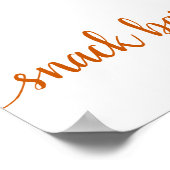 秋スクリプト |素朴オレンジ焼きスナックバー標識 ポスター (角)